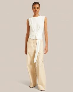 Sky Ocean Development Limited Clothing Rumi Cropped Sleeveless Wrap Tee