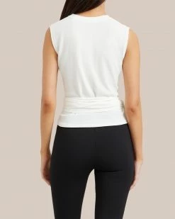 Sky Ocean Development Limited Clothing Rumi Cropped Sleeveless Wrap Tee