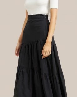 Fashion Apparels Runa Tiered Cotton Maxi Skirt