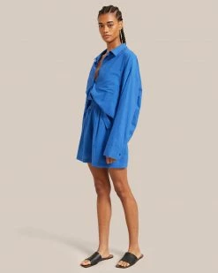 Fashion Apparels Savvy Cropped Button Up Shirt Lounge