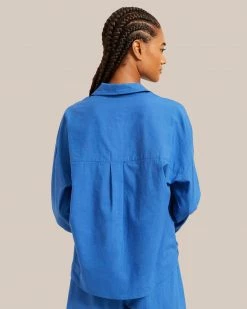 Fashion Apparels Savvy Cropped Button Up Shirt Lounge