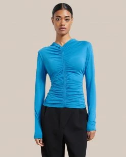 Hua Shang Group (H.K.) Ltd Clothing Simone Long-Sleeve Ruched Front Top