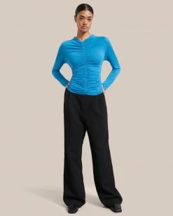 Hua Shang Group (H.K.) Ltd Clothing Simone Long-Sleeve Ruched Front Top