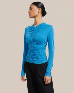 Hua Shang Group (H.K.) Ltd Clothing Simone Long-Sleeve Ruched Front Top