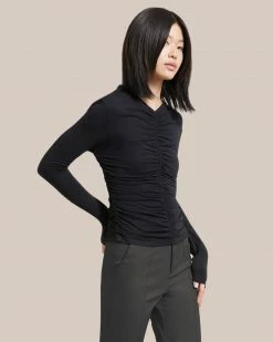 Hua Shang Group (H.K.) Ltd Clothing Simone Long-Sleeve Ruched Front Top