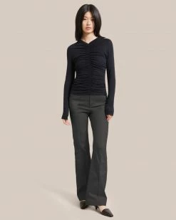 Hua Shang Group (H.K.) Ltd Clothing Simone Long-Sleeve Ruched Front Top