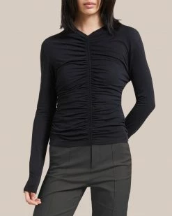 Hua Shang Group (H.K.) Ltd Clothing Simone Long-Sleeve Ruched Front Top