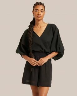 Fashion Apparels Sirena V-Neck Organic Cotton Blouse Vacation