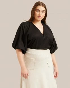 Fashion Apparels Sirena V-Neck Organic Cotton Blouse Vacation