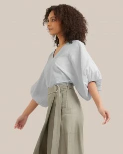 Fashion Apparels Vacation Sirena V-Neck Organic Cotton Blouse