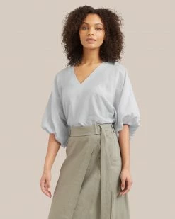 Fashion Apparels Vacation Sirena V-Neck Organic Cotton Blouse