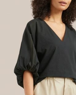 Fashion Apparels Sirena V-Neck Organic Cotton Blouse Vacation