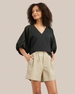 Fashion Apparels Sirena V-Neck Organic Cotton Blouse Vacation