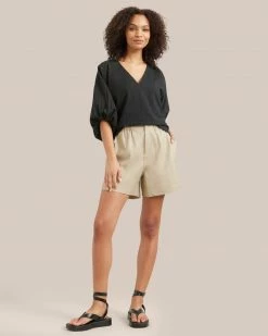 Fashion Apparels Sirena V-Neck Organic Cotton Blouse Vacation