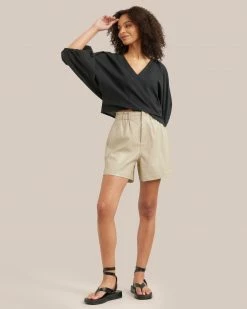 Fashion Apparels Sirena V-Neck Organic Cotton Blouse Vacation