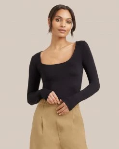 UBASE INTERNATIONAL, INC. Skyler Square-Neck Long-Sleeve Tee