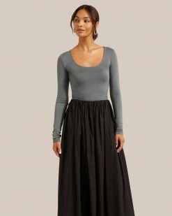 UBASE INTERNATIONAL, INC. Skyler Square-Neck Long-Sleeve Tee