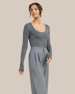 UBASE INTERNATIONAL, INC. Skyler Square-Neck Long-Sleeve Tee