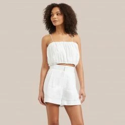 Fashion Apparels Sofia Pleated Cropped Top Vacation