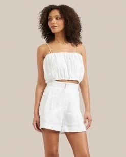 Fashion Apparels Sofia Pleated Cropped Top Vacation