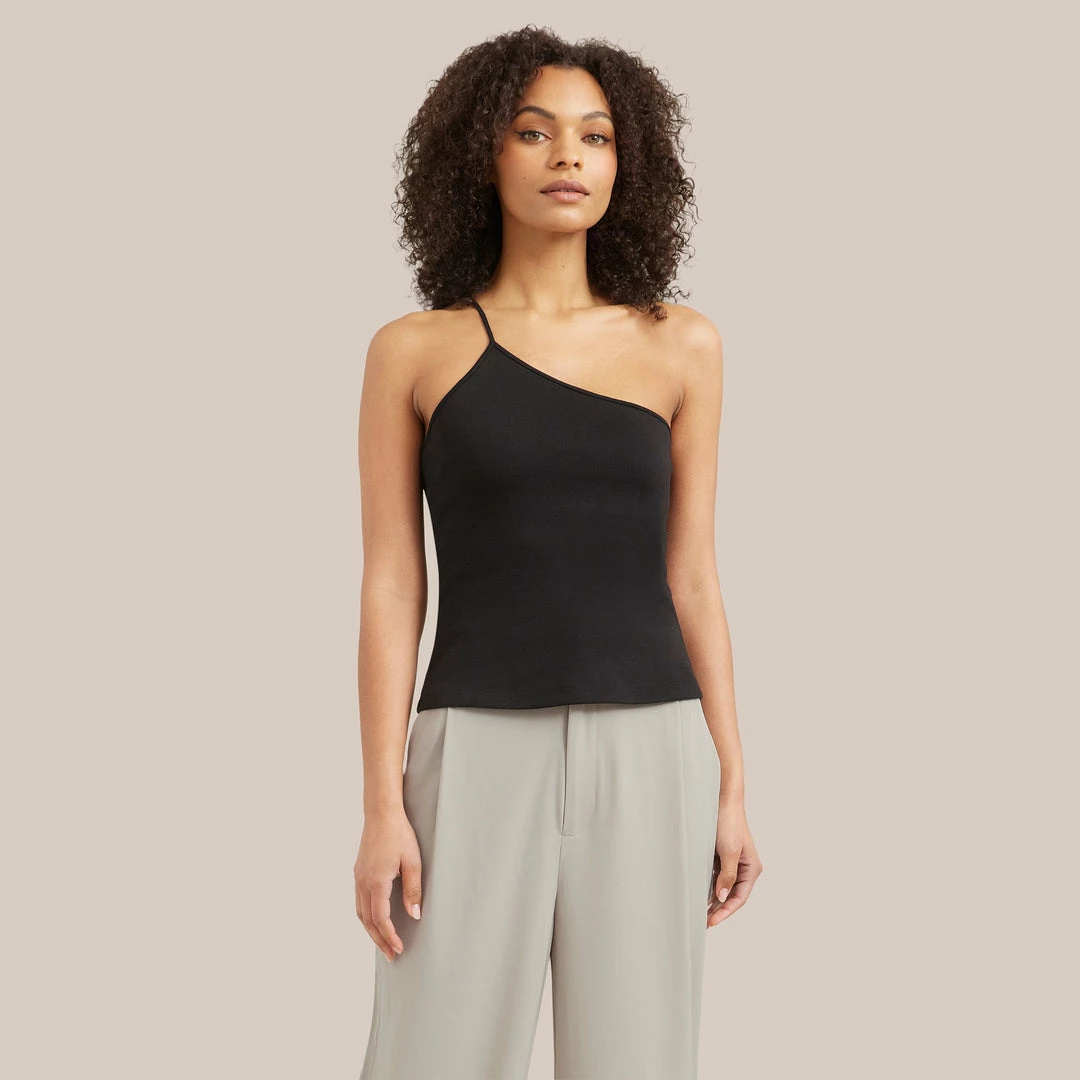 Asia Consultancy Co., Ltd Tatiana Thin Strap One-Shoulder Top