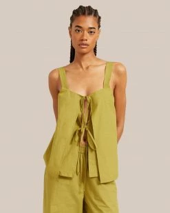 Fashion Apparels Vacation Tiwa Tie Front Tank