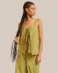 Fashion Apparels Vacation Tiwa Tie Front Tank