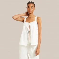 Fashion Apparels Tiwa Tie Front Tank Vacation