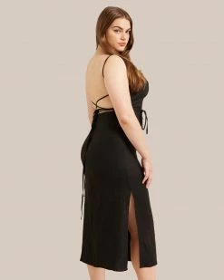 Hua Jia Yanelly Apron Lace-Up Stretch Linen Dress