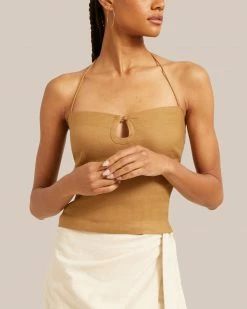 Hua Jia Yessy Linen Halter-Neck Top Vacation