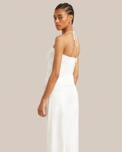 Hua Jia Yessy Linen Halter-Neck Top