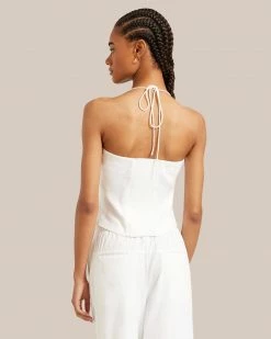 Hua Jia Yessy Linen Halter-Neck Top