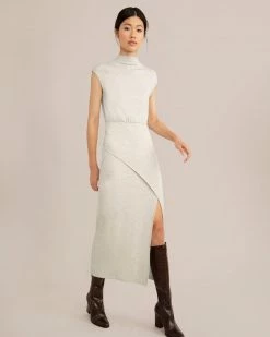 No Less Than Yimei Side Slit Midi Dress Work
