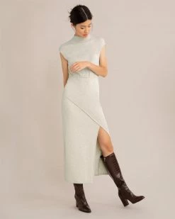 No Less Than Yimei Side Slit Midi Dress Work