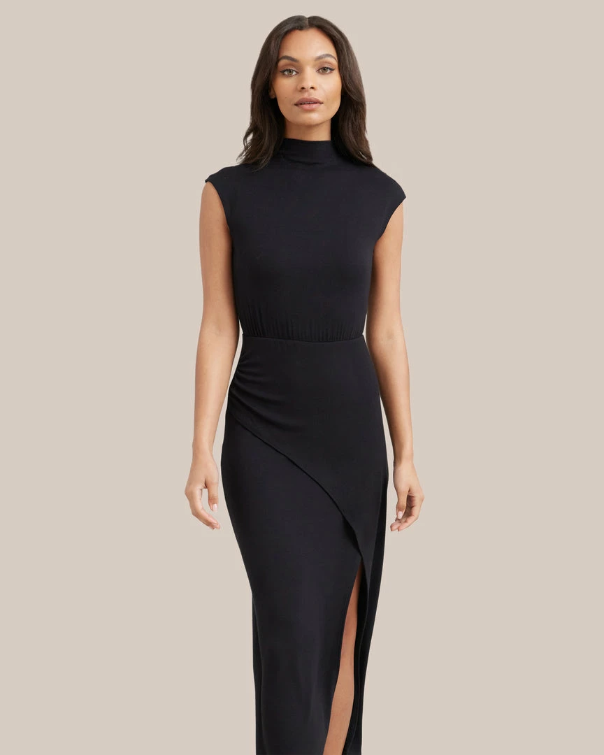 No Less Than Yimei Side Slit Midi Dress