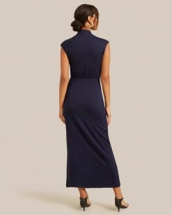 No Less Than Yimei Side Slit Midi Dress Celebrate