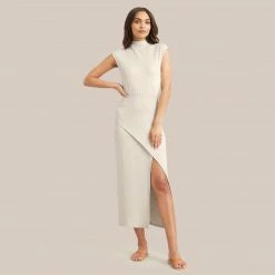 No Less Than Yimei Side Slit Midi Dress Work
