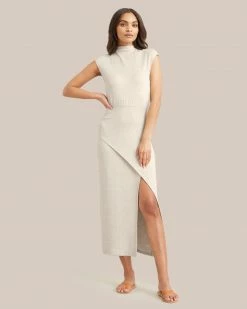 No Less Than Yimei Side Slit Midi Dress Work