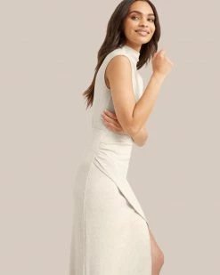 No Less Than Yimei Side Slit Midi Dress Work